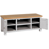Devon Painted Large TV Unit - Devon Grey Open