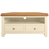 Devon Painted Large Corner TV Unit - Ivory Front