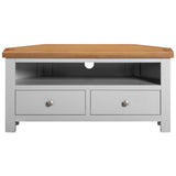 Devon Painted Large Corner TV Unit - Devon Grey Front
