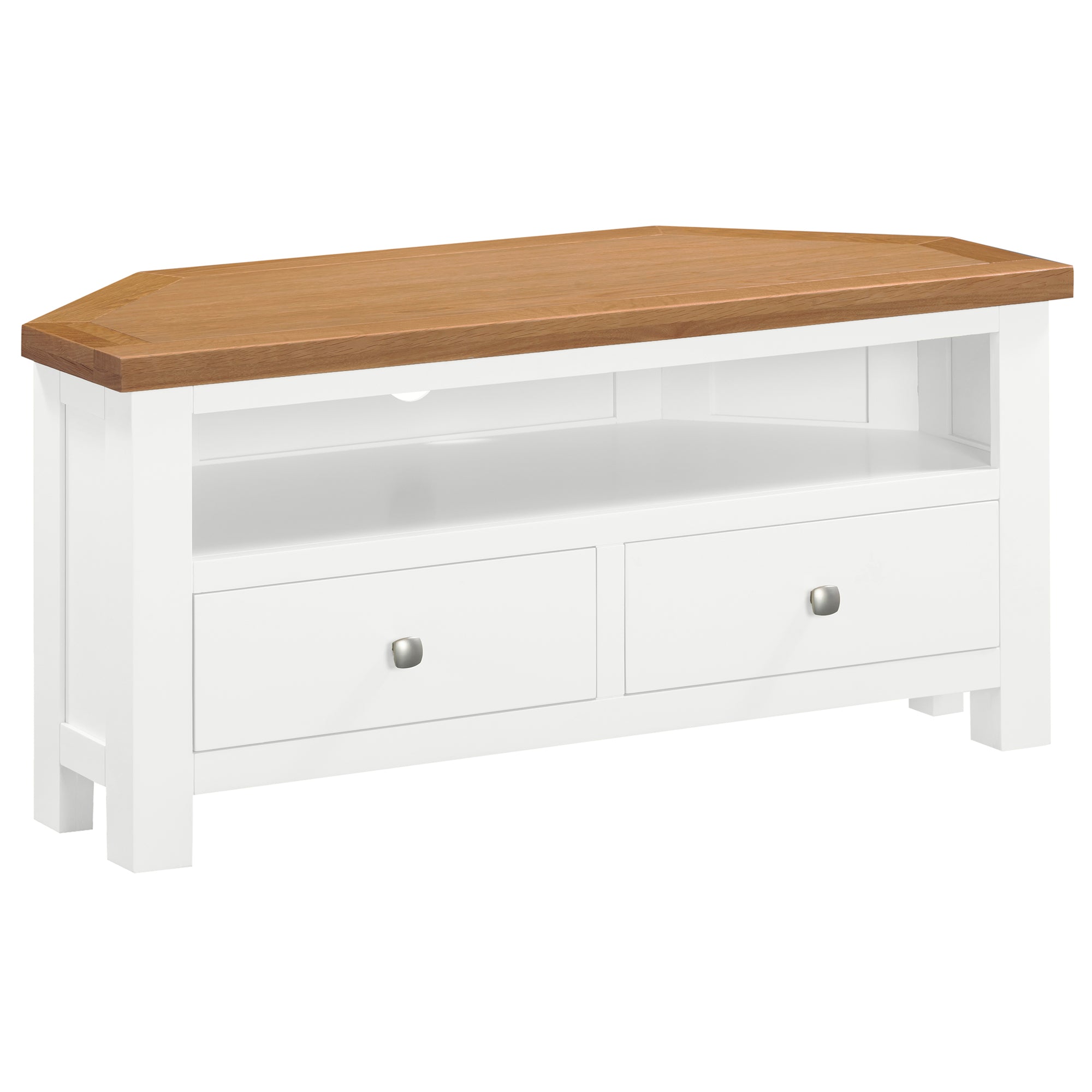 Devon Painted Large Corner TV Unit - White