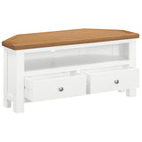 Devon Painted Large Corner TV Unit - White Open