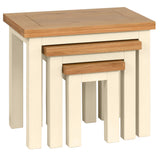 Devon Painted Nest of Tables - Ivory Closed