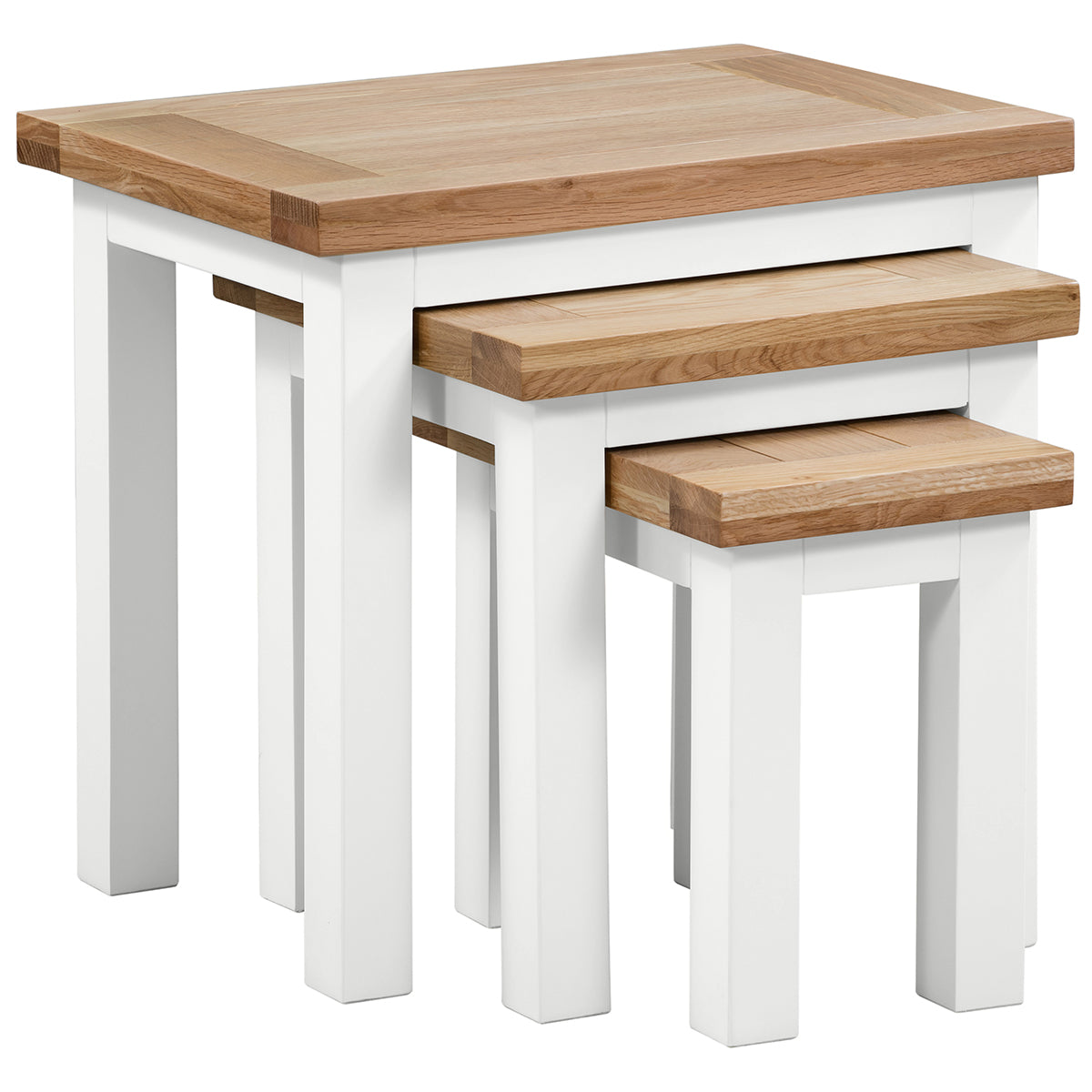 Devon Painted Nest of Tables - White
