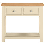 Devon Painted 2 Drawer Console Table - Ivory Front