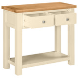 Devon Painted 2 Drawer Console Table - Ivory Open
