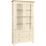 Devon Painted Glazed Display Cabinet - Ivory