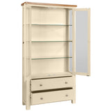 Devon Painted Glazed Display Cabinet - Ivory Open