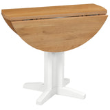 Devon Painted Round Drop Leaf Dining Table - White Closed