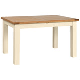 Devon Painted Medium Extending Dining Table 132-198cm - Ivory Closed