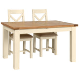 Devon Painted Medium Extending Dining Table 132-198cm - Ivory With Chairs 3