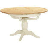 Devon Painted Round Extending Pedestal Dining Table 100-135cm - Ivory