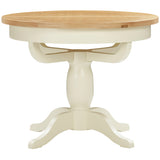 Devon Painted Round Extending Pedestal Dining Table 100-135cm - Ivory Closed 2