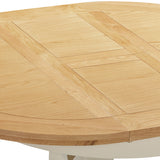 Devon Painted Round Extending Pedestal Dining Table 100-135cm - Ivory Detail Top