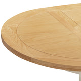 Devon Painted Round Extending Pedestal Dining Table 100-135cm - Ivory Detail Top 1