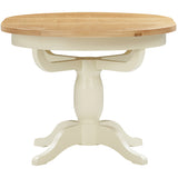 Devon Painted Round Extending Pedestal Dining Table 100-135cm - Ivory Extended Side