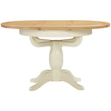 Devon Painted Round Extending Pedestal Dining Table 100-135cm - Ivory Front