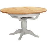 Devon Painted Round Extending Pedestal Dining Table 100-135cm - Devon Grey