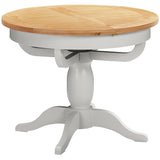 Devon Painted Round Extending Pedestal Dining Table 100-135cm - Devon Grey Closed