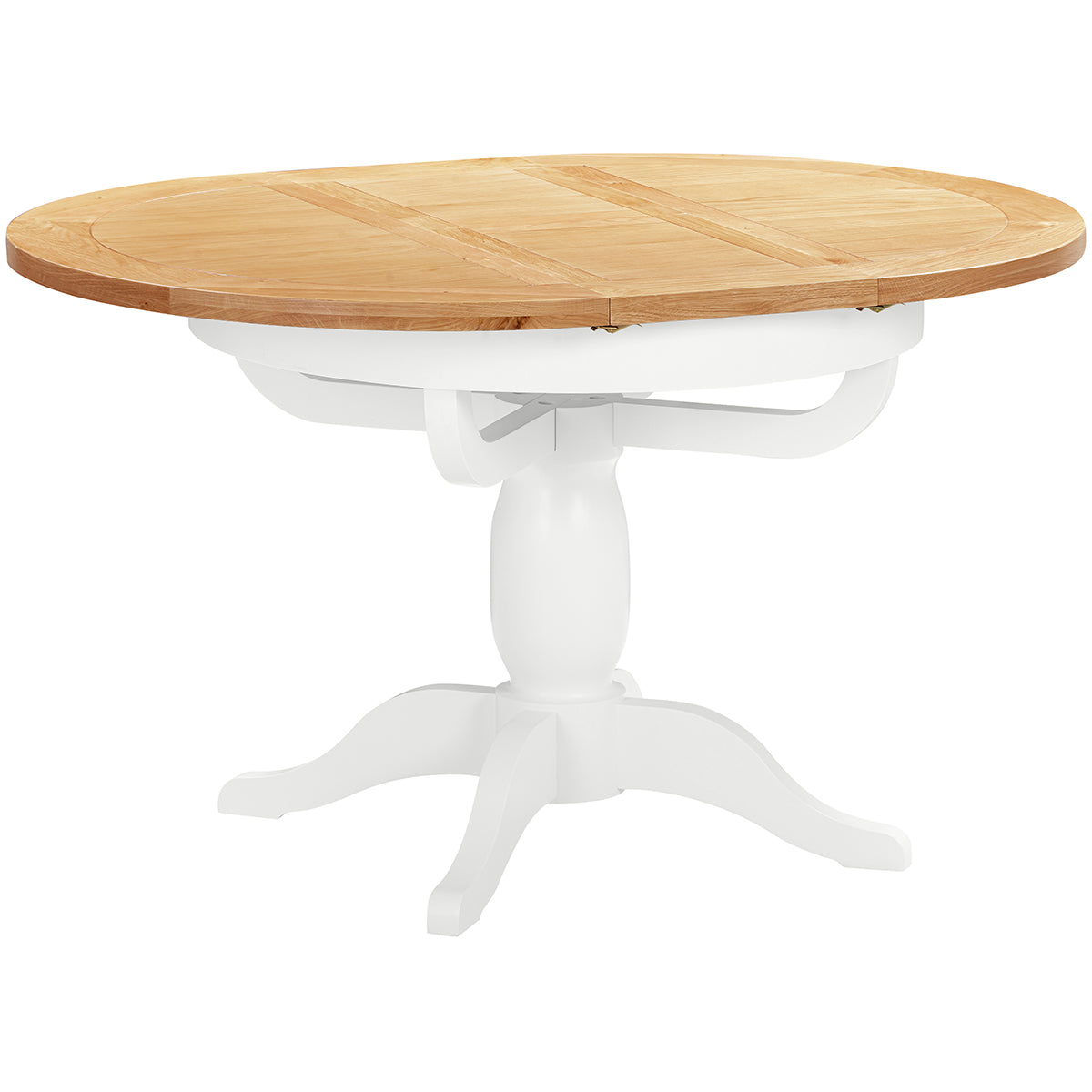 Devon Painted Round Extending Pedestal Dining Table 100-135cm - White