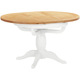 Devon Painted Round Extending Pedestal Dining Table 100-135cm - White