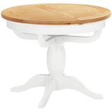 Devon Painted Round Extending Pedestal Dining Table 100-135cm - White Closed
