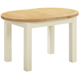 Devon Painted D-End Extending Dining Table 130-170cm - Ivory Closed