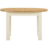 Devon Painted D-End Extending Dining Table 130-170cm - Ivory Closed Front