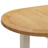 Devon Painted D-End Extending Dining Table 130-170cm - Ivory Detail Top 1