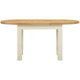Devon Painted D-End Extending Dining Table 130-170cm - Ivory Extended Front