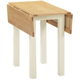 Devon Painted Square Drop Leaf Dining Table - Ivory Closed