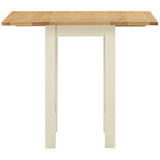 Devon Painted Square Drop Leaf Dining Table - Ivory Extended Front