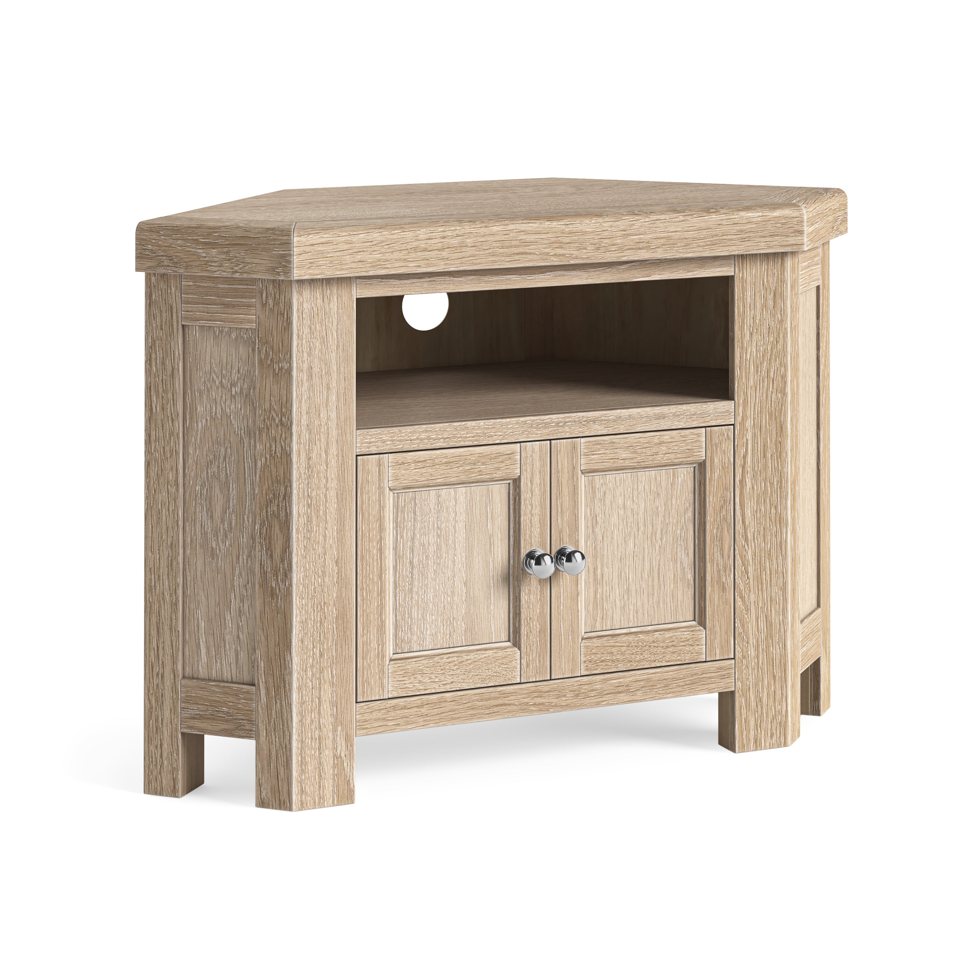 Newborough White Wash Oak - Corner Tv Unit