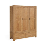 Branston Oak - Triple 3 Door 2 Drawer Wardrobe