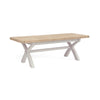 Oak 378 - Cross Leg Extending Table - Stone Grey or Sage