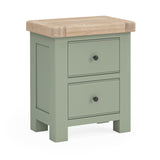 Oak 378 - 2 Drawer Bedside - Stone Grey or Sage