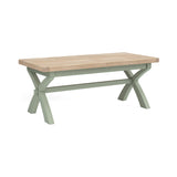 Oak 378 - Cross Leg Extending Table - Stone Grey or Sage