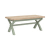 Oak 378 - Cross Leg Extending Table - Stone Grey or Sage