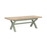 Oak 378 - Cross Leg Extending Table - Stone Grey or Sage