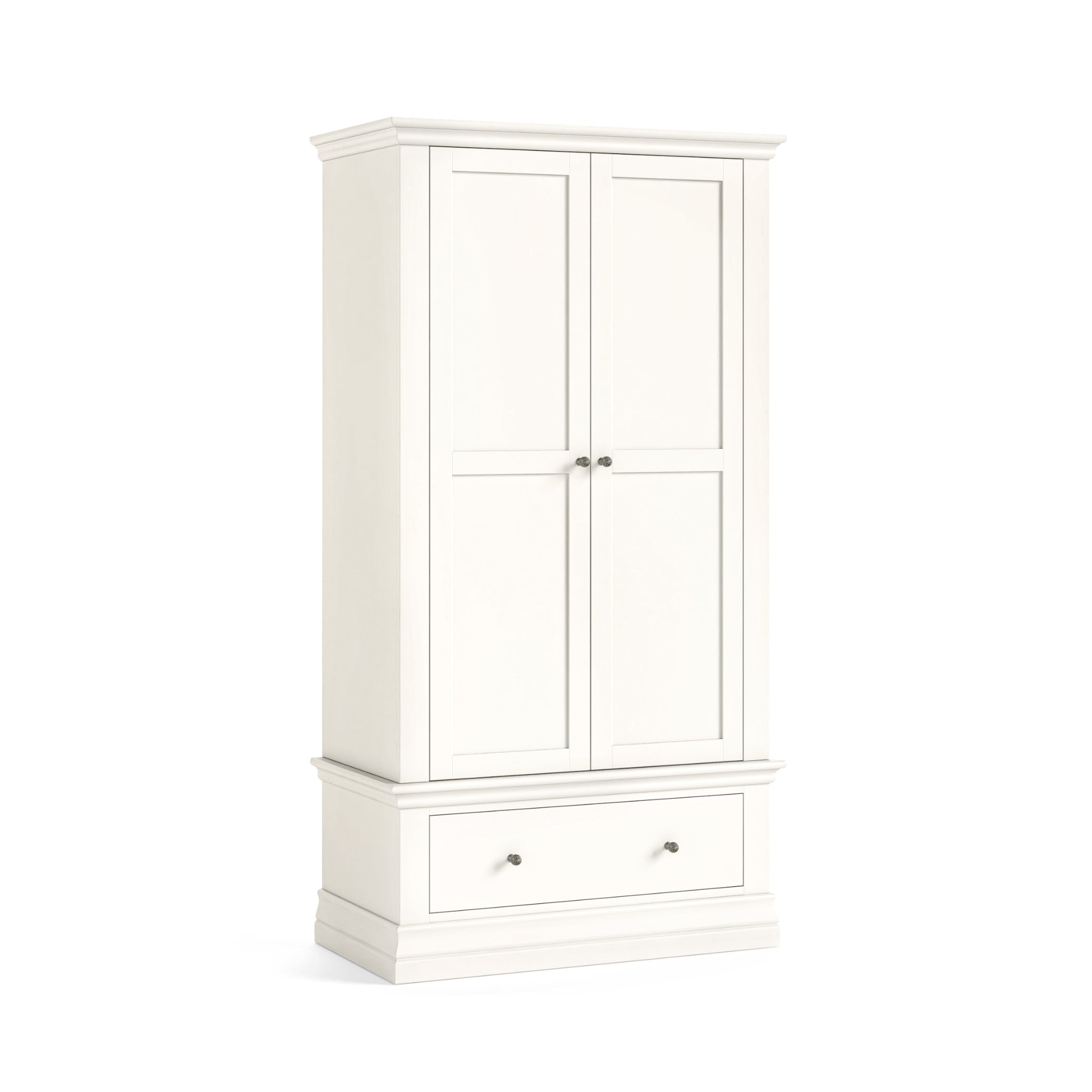 Beamhurst Painted - 2 Door 1 Drawer Wardrobe - Coconut Milk