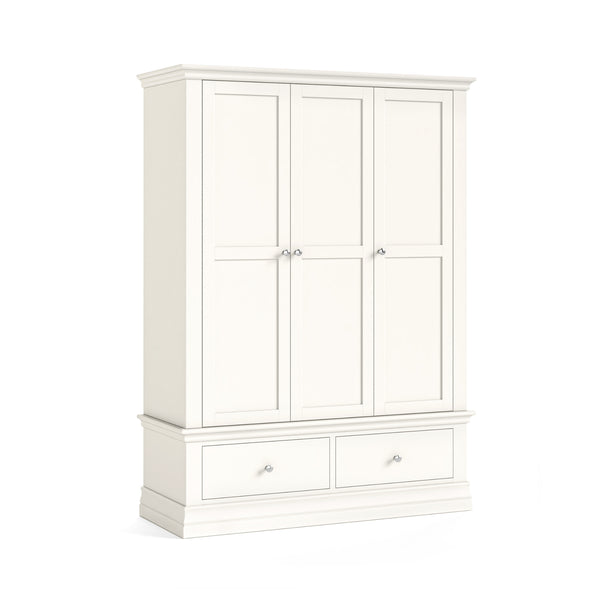 Beamhurst Painted - 3 Door 2 Drawer Wardrobe - Coconut Milk