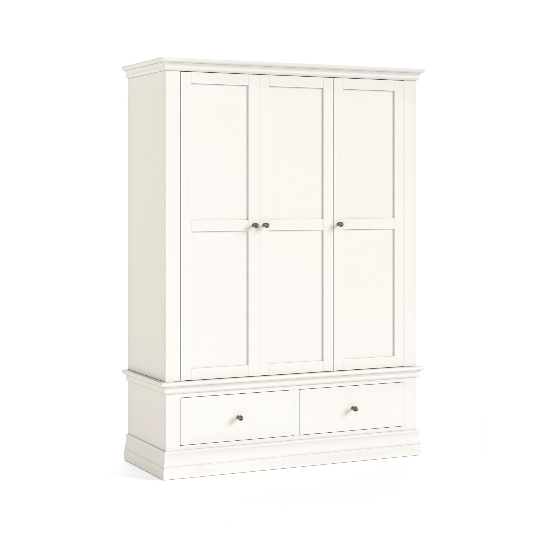 Beamhurst Painted - 3 Door 2 Drawer Wardrobe - Coconut Milk