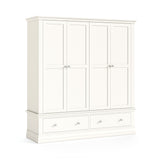 Beamhurst Painted - 4 Door 2 Drawer Wardrobe - Coconut Milk