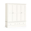 Beamhurst Painted - 4 Door 2 Drawer Wardrobe - Coconut Milk