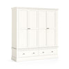 Beamhurst Painted - 4 Door 2 Drawer Wardrobe - Coconut Milk