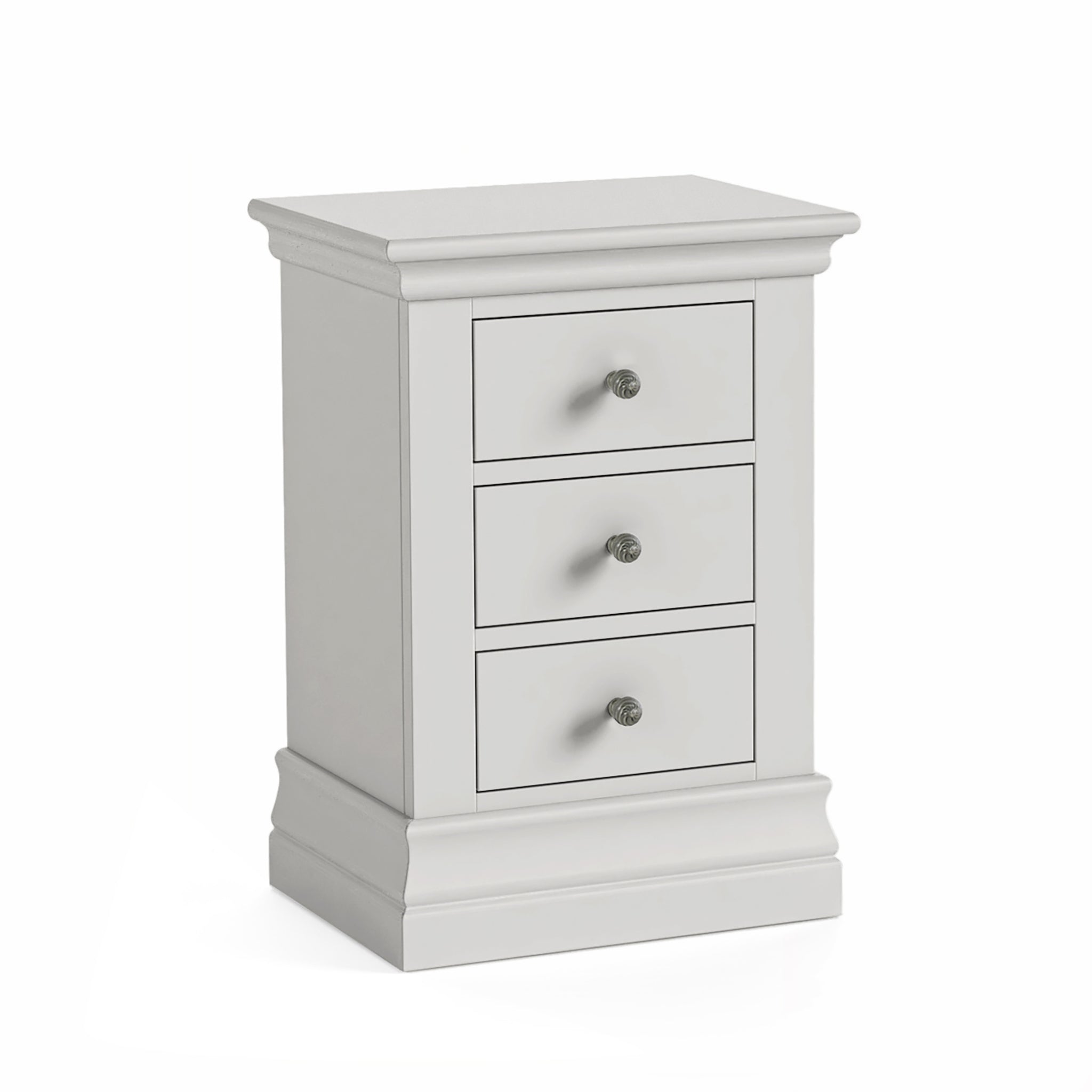 Beamhurst Painted - 3 Drawer Bedside - Light Grey