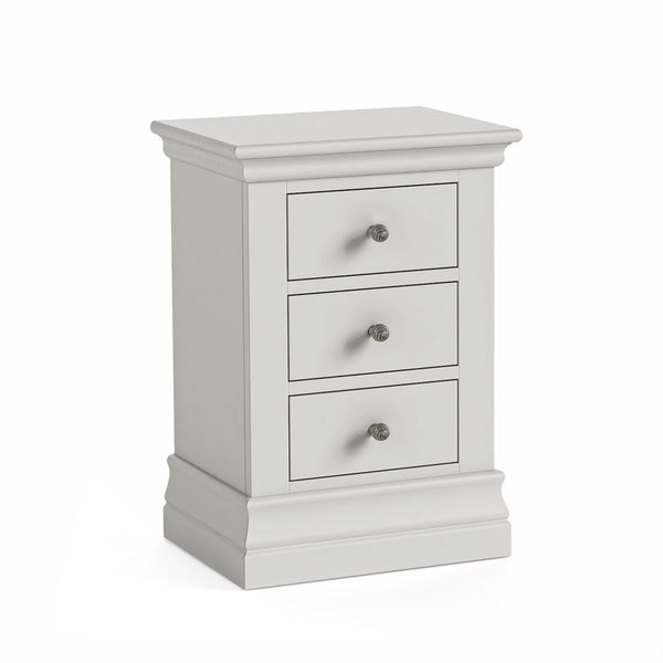 Beamhurst Painted - 3 Drawer Bedside - Light Grey