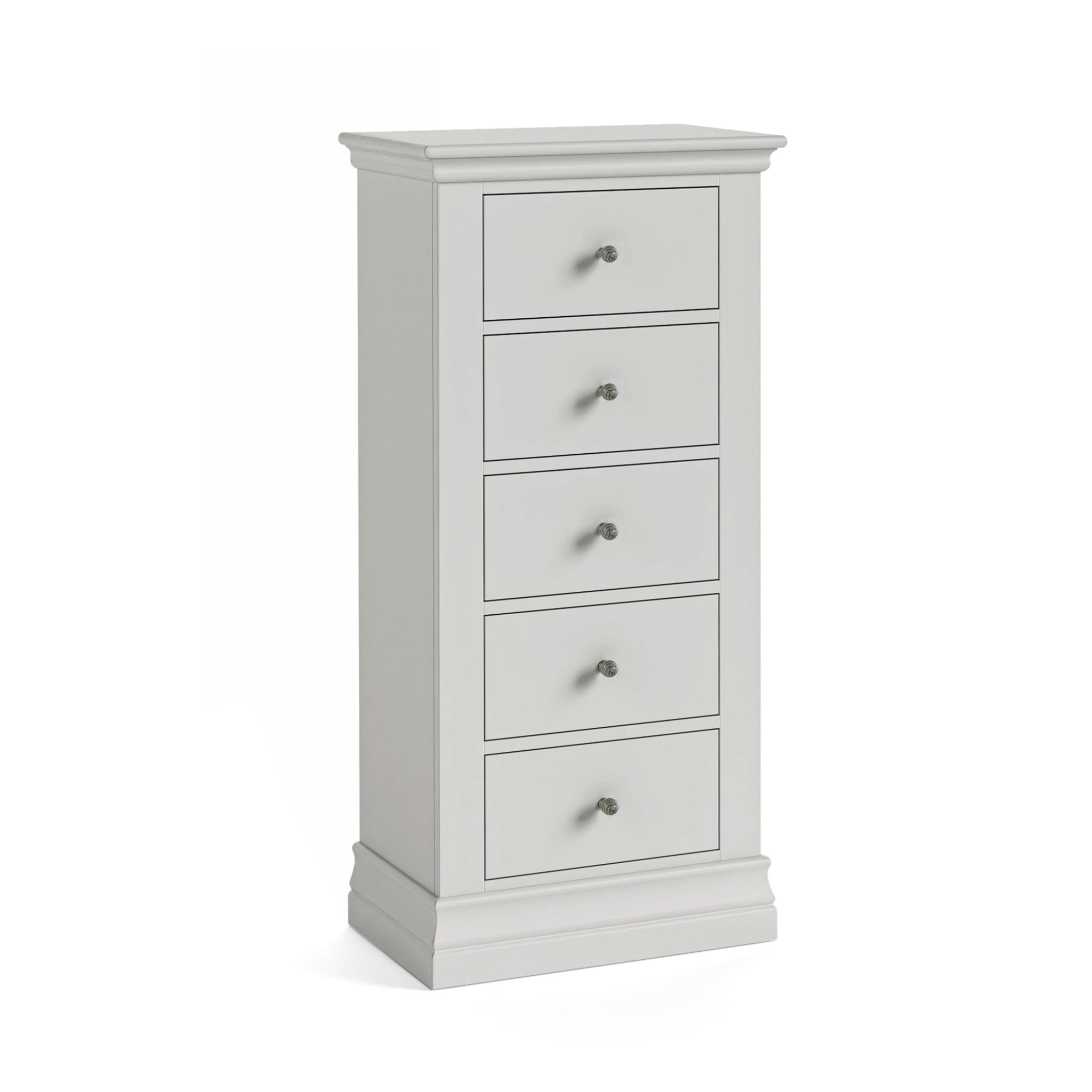 Beamhurst Painted - 5 Drawer Tallboy - Light Grey