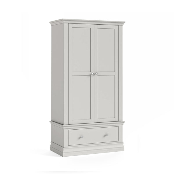 Beamhurst Painted - 2 Door 1 Drawer Wardrobe - Light Grey