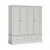 Beamhurst Painted - 4 Door 2 Drawer Wardrobe - Light Grey