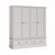 Beamhurst Painted - 4 Door 2 Drawer Wardrobe - Light Grey